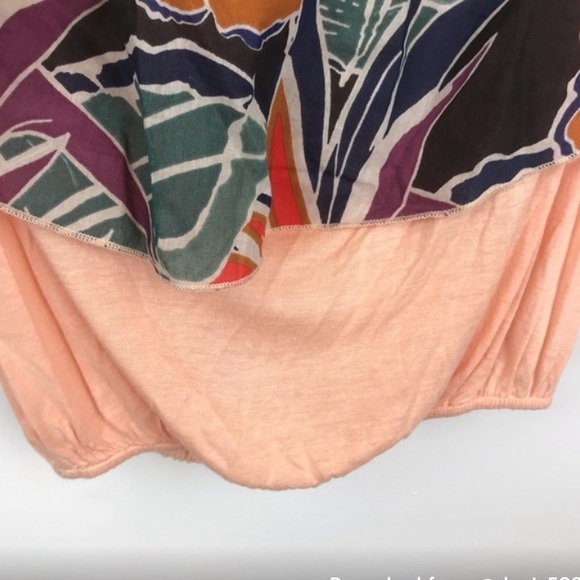 Free People One Shoulder Floral Top Size Xs - Picture 4 of 7